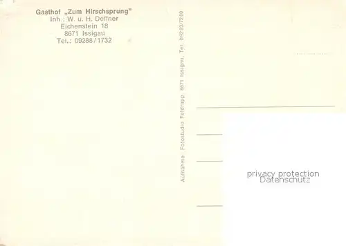 AK / Ansichtskarte Issigau Gasthof Zum Hirschsprung Fremdenzimmer Tennisplatz Issigau