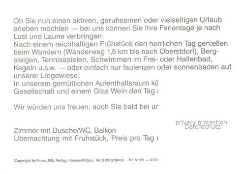 AK / Ansichtskarte Rubi_Oberstdorf Gaestehaus Kappelerhof Landschaftspanorama Allgaeuer Alpen Rubi_Oberstdorf