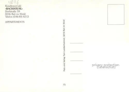 AK / Ansichtskarte Reit_Winkl Konditorei Cafe Hirtls Backhaeusl Reit_Winkl