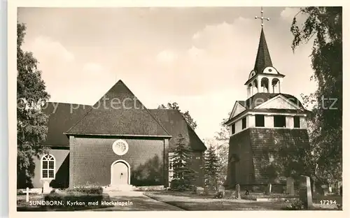 AK / Ansichtskarte Sundborn Kyrkan klockstapeln Sundborn