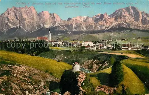 AK / Ansichtskarte Cortina_d_Ampezzo mit Pomagognon und Monte Cristallo Cortina_d_Ampezzo