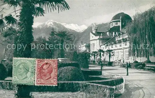 AK / Ansichtskarte Merano_Suedtirol Passegiata e Casino di Cura verso il Gruppo di Tessa Merano Suedtirol