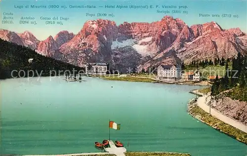 AK / Ansichtskarte Misurina Il Paradiso delle Dolomiti Lago di Misurina Hotel Misurina e Hotel Alpino Misurina