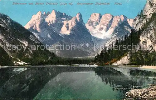 AK / Ansichtskarte Duerrensee mit Monte Cristallo und Ampezzaner Dolomiten Duerrensee