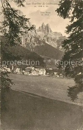 AK / Ansichtskarte San_Martino_di_Castrozza Panorama mit Sass Maor San_Martino_di_Castrozza