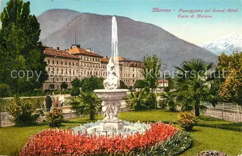 AK / Ansichtskarte Merano_Suedtirol Passeggiata col Grand Hotel Corte di Merano Merano Suedtirol