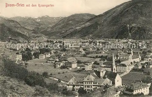AK / Ansichtskarte Bozen_Gries mit dem Rosengarten Bozen Gries