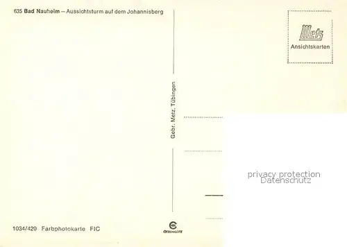 AK / Ansichtskarte Bad_Nauheim Aussichtsturm Johannisberg Bad_Nauheim