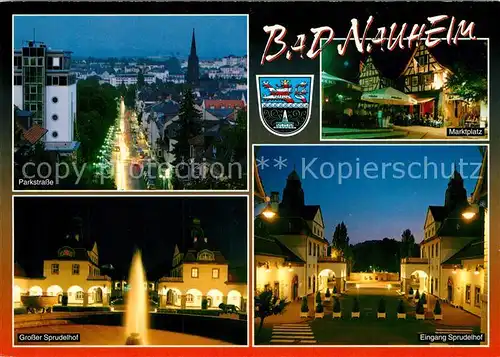 AK / Ansichtskarte Bad_Nauheim Parkstrasse Sprudelhof Marktplatz Bad_Nauheim