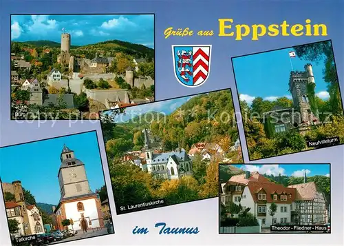AK / Ansichtskarte Eppstein_Taunus Burg Neufvilleturm Theodor Fliedner Haus Talkirche  Eppstein_Taunus
