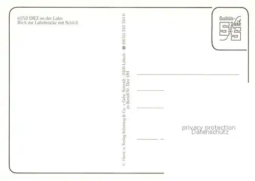 AK / Ansichtskarte Diez_Lahn Lahnbruecke Schloss  Diez_Lahn