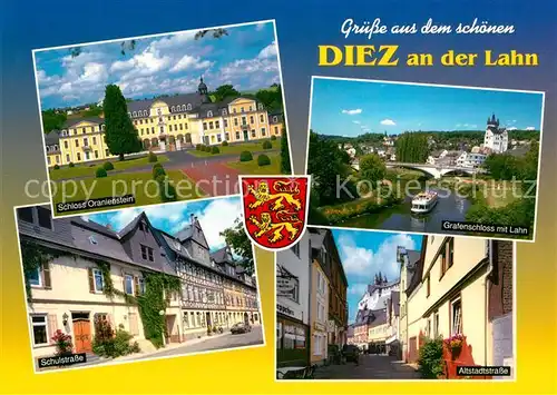 AK / Ansichtskarte Diez_Lahn Schloss Oranienstein Schulstrasse Altstadtstrasse  Diez_Lahn
