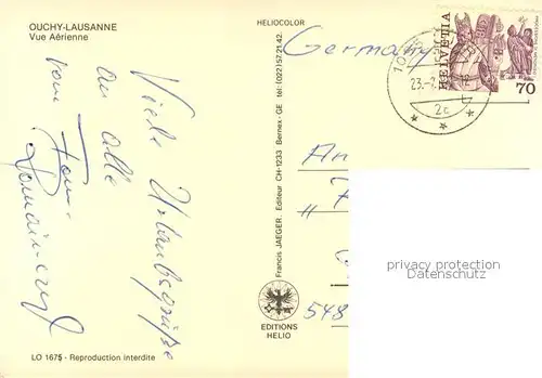 AK / Ansichtskarte Ouchy Vue Aerienne Ouchy