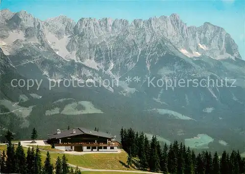 AK / Ansichtskarte Scheffau_Wilden_Kaiser Bergrestaurant Brandstadel Fliegeraufnahme Scheffau_Wilden_Kaiser