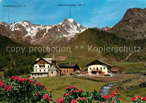 AK / Ansichtskarte Schnals_Bozen_Suedtirol Gasthof Kurzras Schwemserspitze Bildstoeckljoch Schnals_Bozen_Suedtirol
