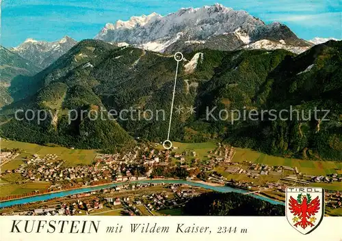 AK / Ansichtskarte Kufstein_Tirol Fliegeraufnahme Kaisergebirge Festung Geroldseck Kufstein_Tirol