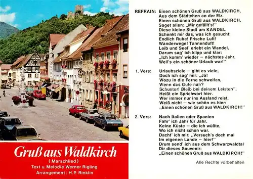 AK / Ansichtskarte Waldkirch_Breisgau Marktplatz Kasstelburg Waldkirch Breisgau
