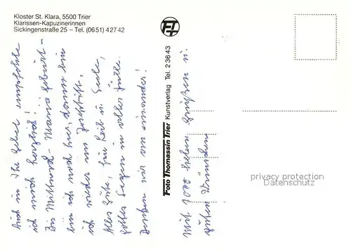 AK / Ansichtskarte Trier Fliegeraufnahme Kloster St. Klara Trier