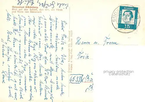 AK / Ansichtskarte Gluecksburg_Ostseebad Fliegeraufnahme Schloss Kueste von Daenemark Gluecksburg_Ostseebad