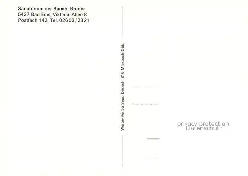 AK / Ansichtskarte Bad_Ems Sanatorium Bad_Ems