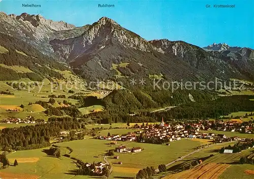AK / Ansichtskarte Fischen_Allgaeu Fliegeraufnahme Gr. Krottenkopf Rubihorn  Fischen Allgaeu