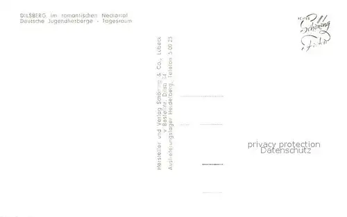 AK / Ansichtskarte Dilsberg_Neckar Jugendherberge Tagesraum Dilsberg Neckar