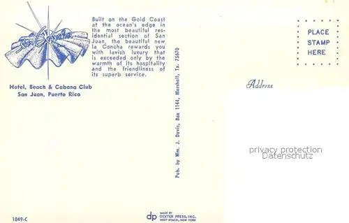 AK / Ansichtskarte San_Juan_Puerto_Rico Hotel Beach and Cabana Club San_Juan_Puerto_Rico