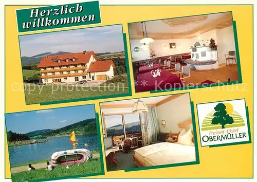 AK / Ansichtskarte Untergriesbach_Niederbayern Freizeit Hotel Obermueller Bayerischer Wald Donau Uferpromenade Untergriesbach