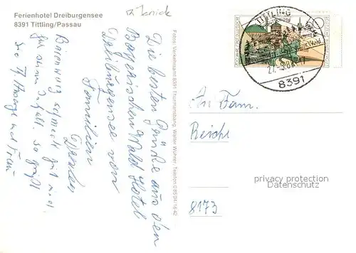 AK / Ansichtskarte Tittling Ferienhotel Dreiburgensee Hallenbad Tittling