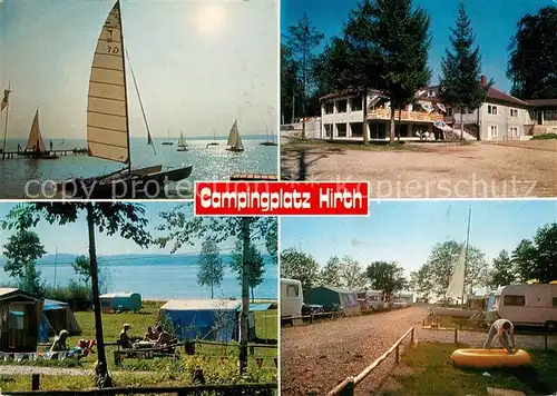 AK / Ansichtskarte Ambach_Starnbergersee Campingplatz Hirth Gaststaette Segeln Ambach_Starnbergersee