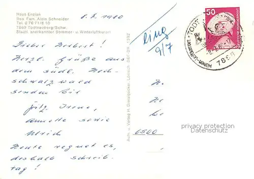 AK / Ansichtskarte Todtnauberg Gaestehaus Pension Haus Enzian Freibad Wintersportplatz Schwarzwald Wasserfall Todtnauberg