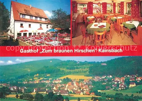AK / Ansichtskarte Kainsbach Gasthof Zum braunen Hirschen Ortspanorama Kainsbach