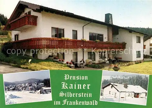 AK / Ansichtskarte Silberstein_Geroldsgruen Pension Kainer im Frankenwald Winterlandschaft Silberstein_Geroldsgruen