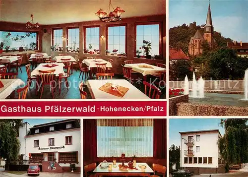 AK / Ansichtskarte Hohenecken Gasthaus Pfaelzerwald Wasserspiele Kirche Hohenecken