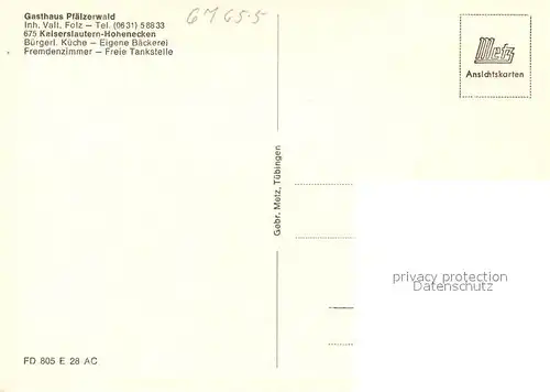 AK / Ansichtskarte Hohenecken Gasthaus Pfaelzerwald Wasserspiele Kirche Hohenecken