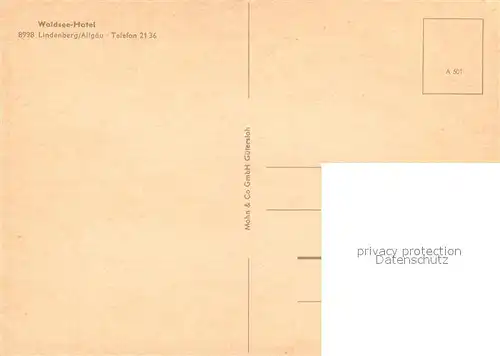 AK / Ansichtskarte Lindenberg_Allgaeu Waldsee Hotel Lindenberg Allgaeu