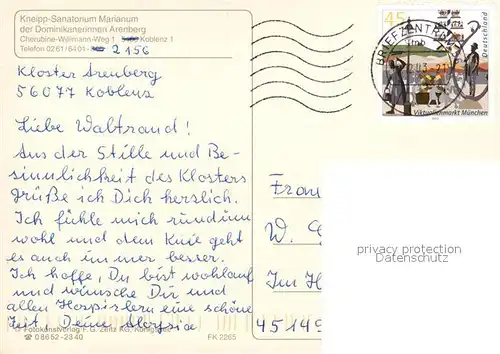 AK / Ansichtskarte Koblenz_Rhein Kneipp Sanatorium Marianum der Dominikanerinnen Arenberg Koblenz_Rhein