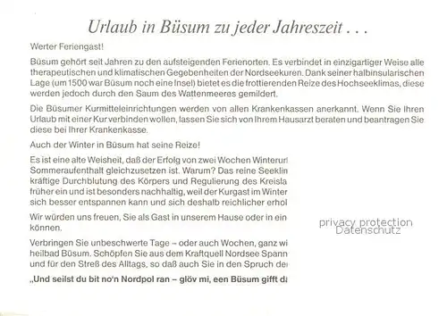 AK / Ansichtskarte Buesum_Nordseebad Pension Achtern Diek Ferienappartments Buesum_Nordseebad