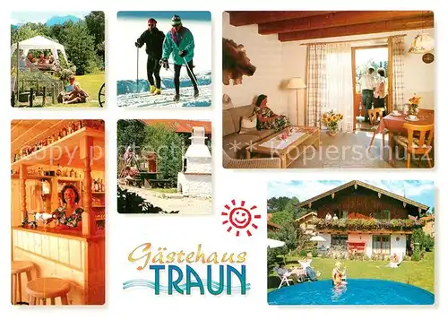 AK / Ansichtskarte Hammer_Siegsdorf Gaestehaus Traun Swimming Pool Grillplatz Skilanglauf Hammer Siegsdorf