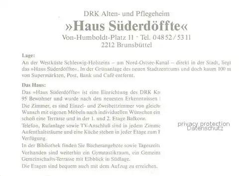 AK / Ansichtskarte Brunsbuettel Haus Suederdoeffte DRK Alten und Pflegeheim Brunsbuettel