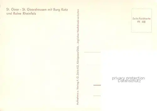 AK / Ansichtskarte St_Goar St Goarshausen Burg Katz Ruine Rheinfels St_Goar