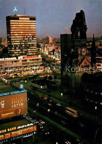 AK / Ansichtskarte Berlin Europa Center Kaiser Wilhelm Gedaechtniskirche Nachtaufnahme Berlin