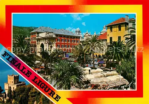 AK / Ansichtskarte Finale_Ligure Innenstadt Palmen Schloss Finale_Ligure