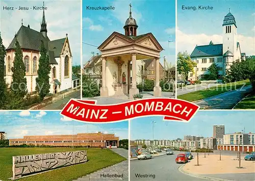AK / Ansichtskarte Mombach Kirche Kreuzkapelle Hallenbad Westring Mombach