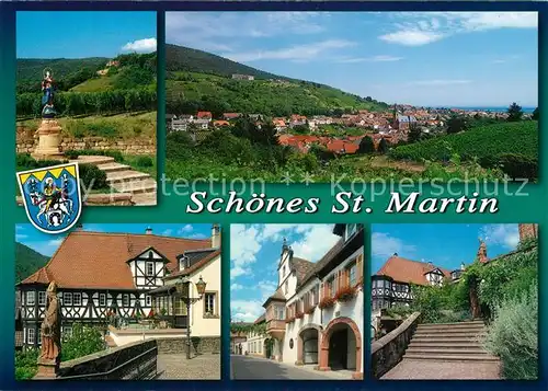 AK / Ansichtskarte St_Martin_Pfalz Stadtpanorama Altstadt Fachwerkhaeuser Denkmal St_Martin_Pfalz