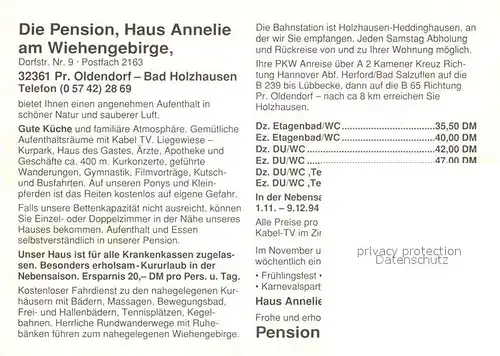 AK / Ansichtskarte Bad_Holzhausen_Luebbecke Pension Haus Annelie am Wiehengebirge Garten Teich Bad_Holzhausen_Luebbecke