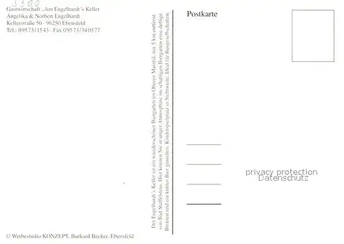 AK / Ansichtskarte Ebensfeld Gastwirtschaft am Engelhardt s Keller Ebensfeld