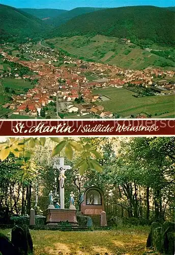 AK / Ansichtskarte St_Martin_Pfalz Fliegeraufnahme Wetterkreuz mit Odilienbild St_Martin_Pfalz