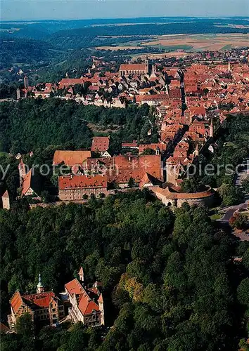 AK / Ansichtskarte Rothenburg_Tauber Tagungsstaette Wildbad Schloss Fliegeraufnahme Rothenburg Tauber