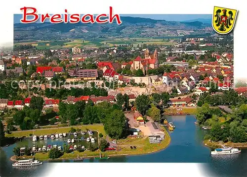 AK / Ansichtskarte Breisach_Rhein Hafen Muenster Fliegeraufnahme Breisach Rhein
